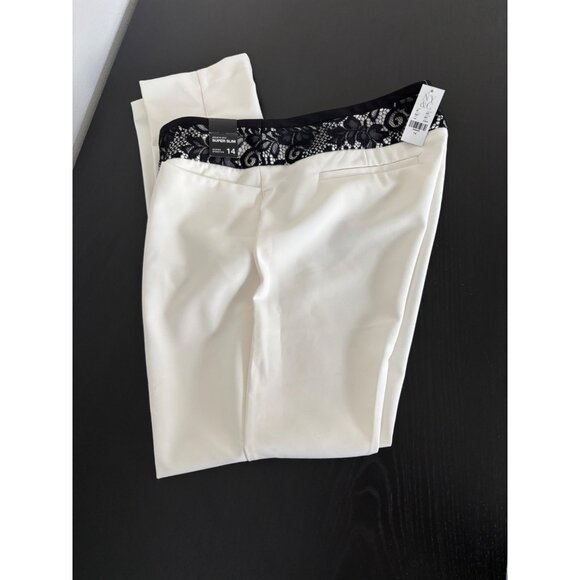 New York & Company Pants - NWT New York & Company Pants 14 White Lace High Waist Super Slim Quiet Luxury